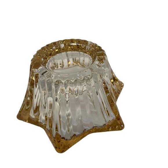 Mikasa Diamond Fire Gold Votive Candle Holder Candy Dish Star Sun Shaped 5" Japa - Picture 2 of 6